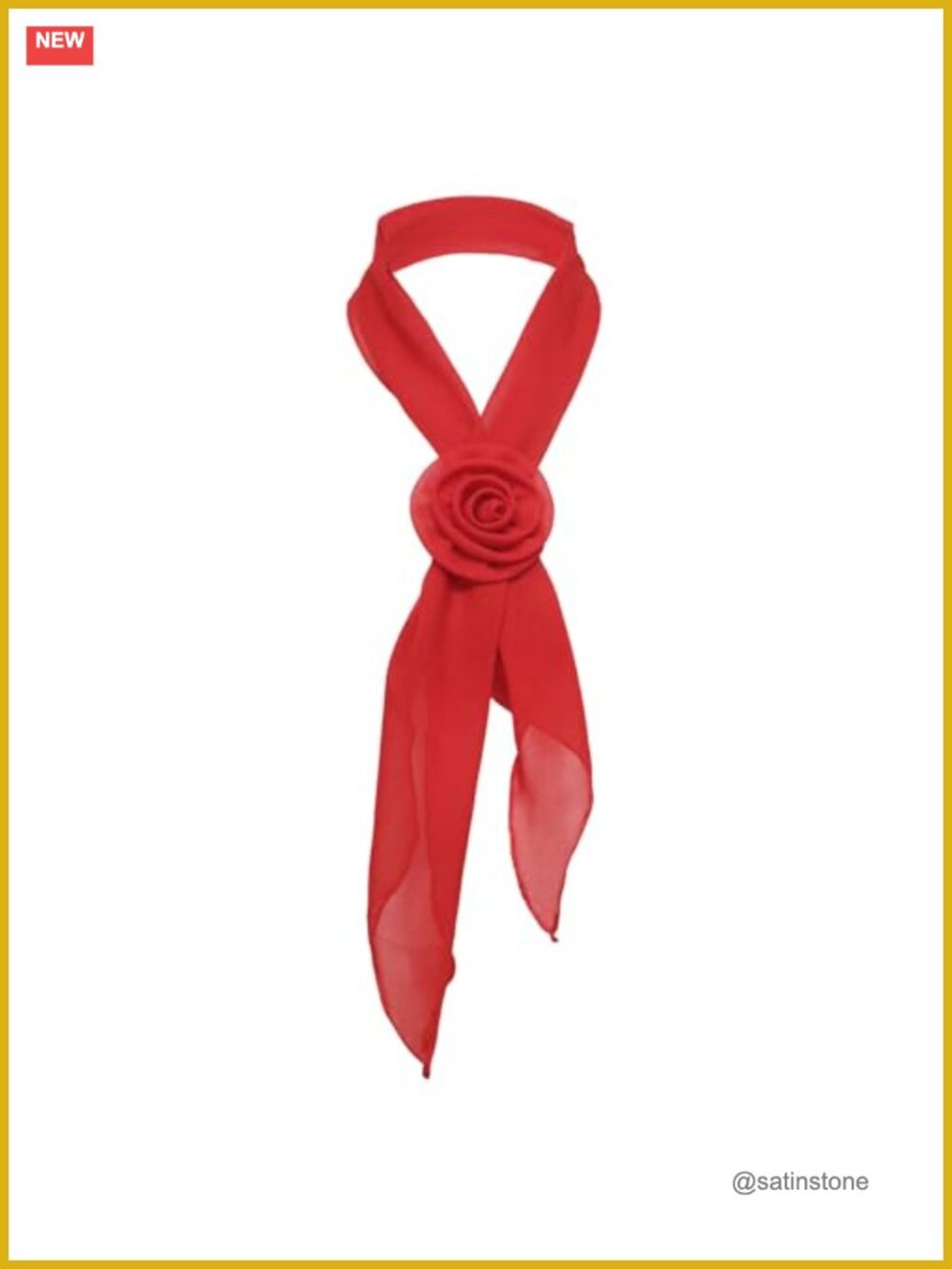 Polyester Neck Scarf for Women with Detachable 3D Rose